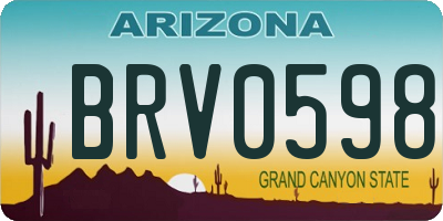 AZ license plate BRV0598