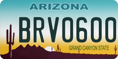 AZ license plate BRV0600
