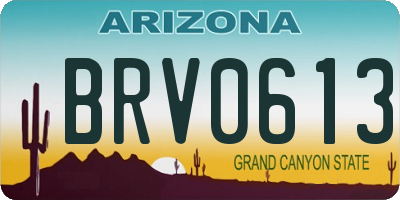 AZ license plate BRV0613