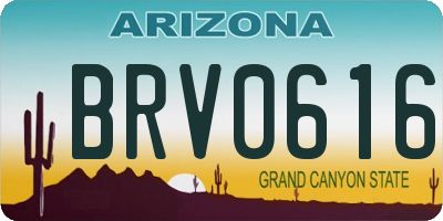 AZ license plate BRV0616