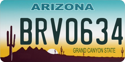 AZ license plate BRV0634