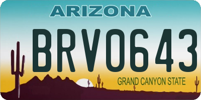 AZ license plate BRV0643