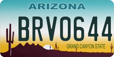 AZ license plate BRV0644