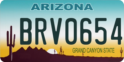AZ license plate BRV0654