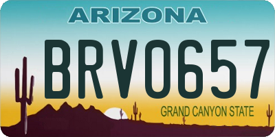 AZ license plate BRV0657