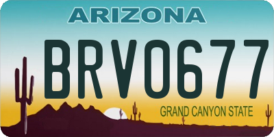 AZ license plate BRV0677