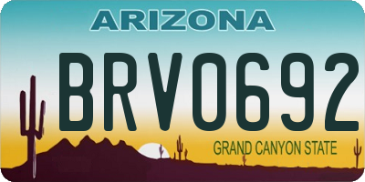 AZ license plate BRV0692