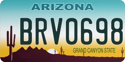 AZ license plate BRV0698