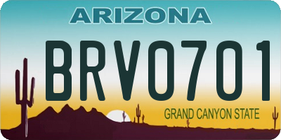 AZ license plate BRV0701