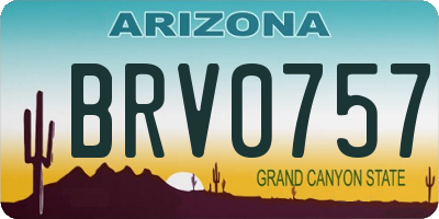 AZ license plate BRV0757