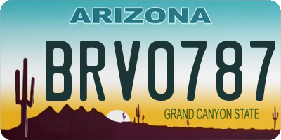 AZ license plate BRV0787