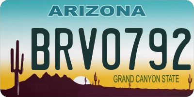 AZ license plate BRV0792