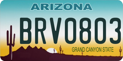 AZ license plate BRV0803