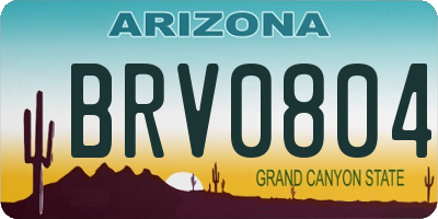 AZ license plate BRV0804
