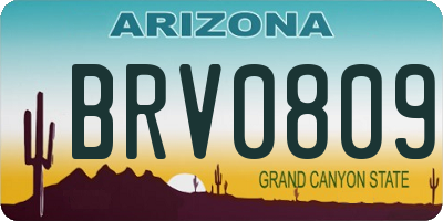 AZ license plate BRV0809