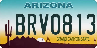 AZ license plate BRV0813