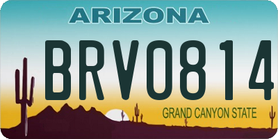 AZ license plate BRV0814