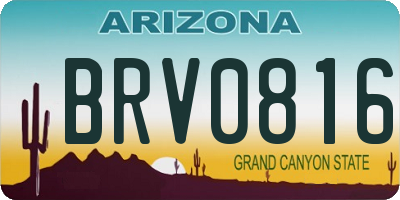 AZ license plate BRV0816