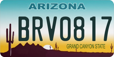 AZ license plate BRV0817