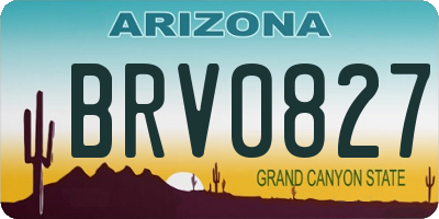 AZ license plate BRV0827