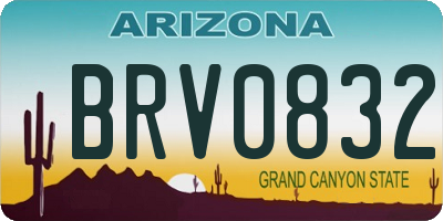 AZ license plate BRV0832