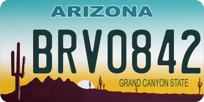 AZ license plate BRV0842