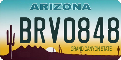 AZ license plate BRV0848
