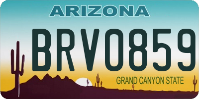 AZ license plate BRV0859
