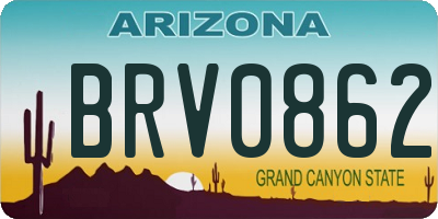 AZ license plate BRV0862