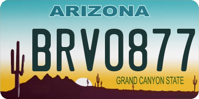AZ license plate BRV0877