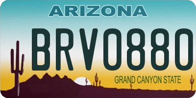 AZ license plate BRV0880