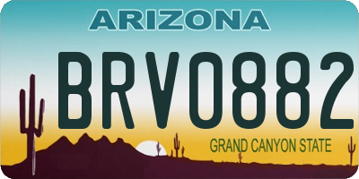 AZ license plate BRV0882