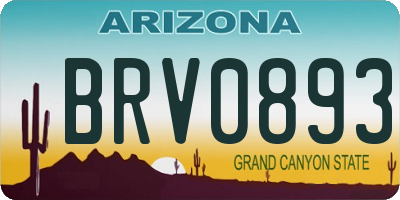 AZ license plate BRV0893
