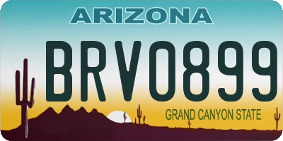 AZ license plate BRV0899