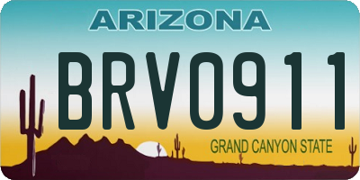 AZ license plate BRV0911