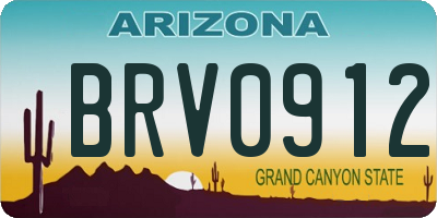AZ license plate BRV0912