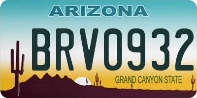 AZ license plate BRV0932