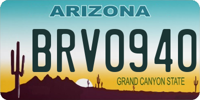 AZ license plate BRV0940