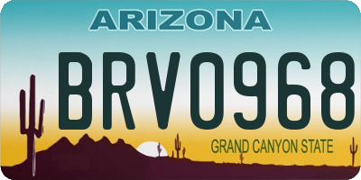 AZ license plate BRV0968