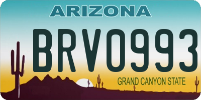 AZ license plate BRV0993