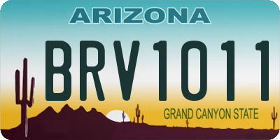 AZ license plate BRV1011