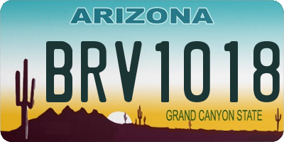AZ license plate BRV1018