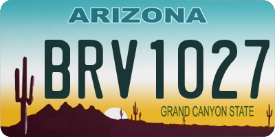 AZ license plate BRV1027