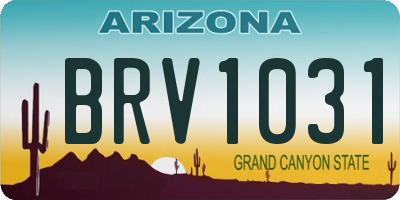 AZ license plate BRV1031