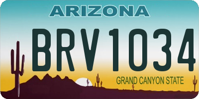 AZ license plate BRV1034