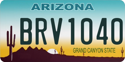 AZ license plate BRV1040