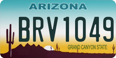 AZ license plate BRV1049