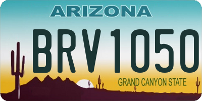 AZ license plate BRV1050