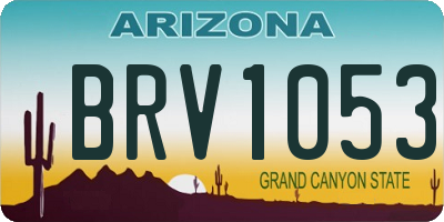 AZ license plate BRV1053