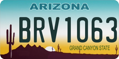 AZ license plate BRV1063